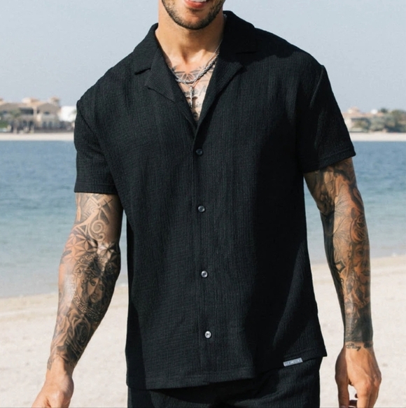 Mauvais Other - Mauvais Eivissa Revere Shirt In Black